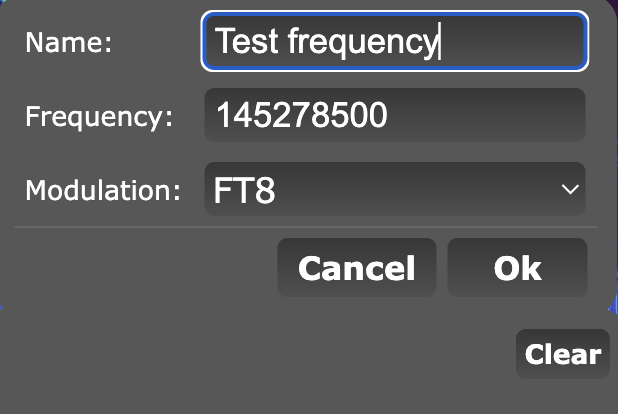 openwebrx+ bookmark entry